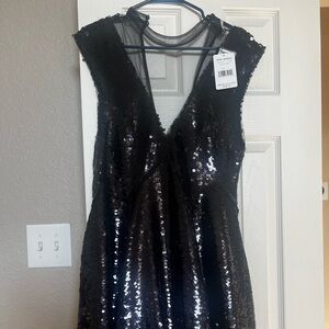 NWT Free People black sequin dress size small